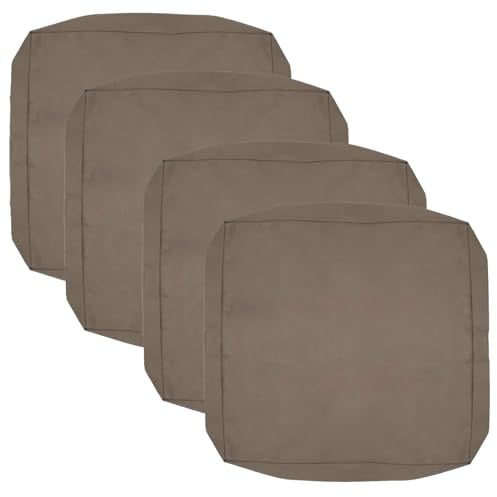 FLYMEI Terrassenkissenbezüge, wasserabweisend, für den Außenbereich, nur für den Außenbereich, Couch-Kissenbezüge, 55,9 x 61 x 10,2 cm, 4 Bezüge, Taupe