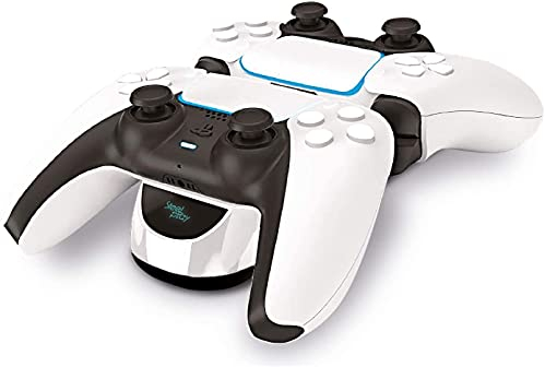 Steelplay - station de recharge pour manettes PS5, support double USB de charge rapide, chargeur manettes compatible avec les manettes Dualsense PS5 - Blanc