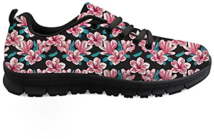 Biyejit, Zapatillas Deportivas con Estampado de Flores para Gimnasio, Zapatillas Deportivas con Cordones, Zapatillas Deportivas para Mujeres y Hombres, Regalos, Calzado de Tenis Antideslizante