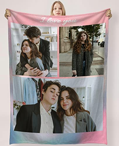 YUzzles Personalisierte Decke Mit Foto Und Texte Fotodecke Personalisierte Geschenke Für Geburtstage, Feiertage, Jubiläen Geschenk Für Mama, Papa, Kind, Haustier, Freund Oder Liebhaber (3 Fotos)