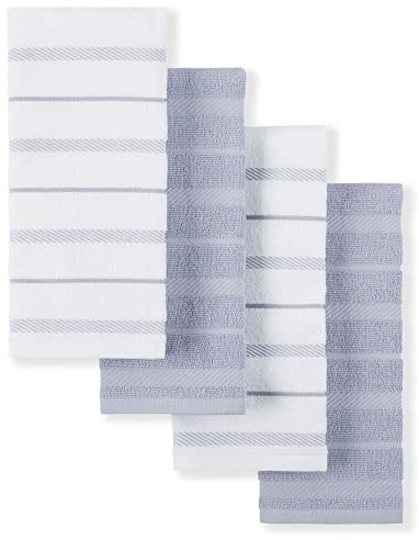 KitchenAid Albany Küchentuch-Set, 4 Stück, Lavendel, Creme/Weiß, 40,6 x 66 cm
