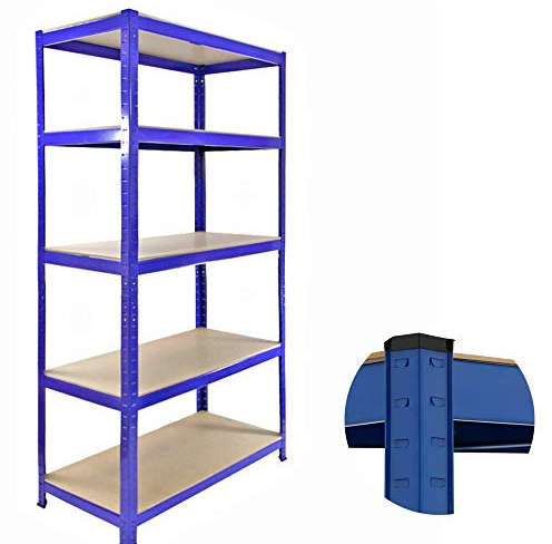 Schwerlastregal | HxBxT - 170x75x30cm | Tragkraft bis zu 175kg pro Fachboden | Metallregal Kellerregal Steckregal Lagerregal Werkstattregal Garagenregal | Blau