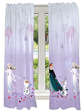 Franco Disney Die Eiskönigin 2 Vorhänge für Kinderzimmer, 208,3 x 160 cm, offizielles Disney-Produkt