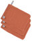 LÄSSIG Muslin Waschhandschuh Waschlappen Baumwolle 3er Set/Wash Glove rust