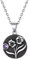 FOCALOOK Damen Geburtsstein Münze Kette 925 Sterling Silber Februar Geburtsblume Veilchen Anhänger Halskette 45+5cm Rolokette Geburtsmonat Schmuck für Party Cocktail