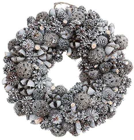 Holyart Türkranz versilberten Zapfen und Früchten 25cm