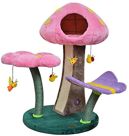 SMSOM Katzenbaum-Katzen-Turm for Indoor-Katzen, Cat-Wohnung mit Hängematte for Kätzchen, Cat-Kletterständer mit Plüsch-Perch und Spielzeug for Spielruhe