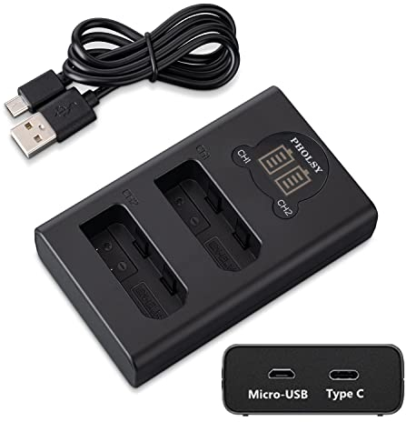 PHOLSY Carica Batterie EN-EL14 per Batterie Nikon Sostituire Caricabatterie Nikon EL14 caricatore rapido doppio Compatibile con Nikon P7800 P7700 P7100 P7000 D5600 D5500 D5300 D5200 D5100 D3500 D3400