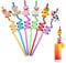Ulife Mall Reusable Drinking Straws Farm Animals Party Straw Curly Hard Plastic Straws Kids Birthday Party Decorations Supplies Family Reunion Favors - Pack of 6
