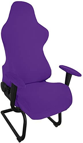 Highdi Coprisedie per Sedie da Gaming, Coprisedia Sedia da Gioco Elasticizzata Rimovibile Lavabile Proteggere Copertura Sedia per Stile Corsa Sedia, Sedia da Ufficio Computer (One Size,Viola Scuro)
