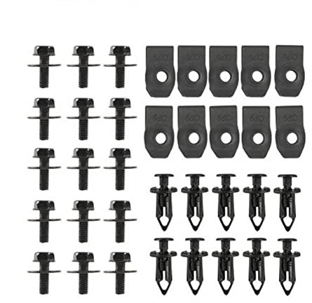 35 Stück Schrauben für Karosserie-Spritzschutz, Befestigungsclips für Auto Kit Schraube und Mutter Clip Bolzen Stoßstange Clip Befestigung für Stoßstange Auto Bolzen Kotflügel Auto Clip