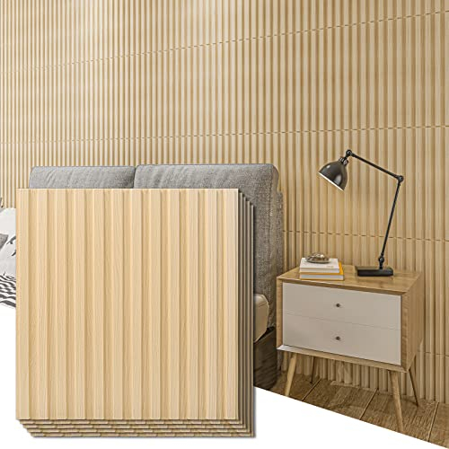 Art3d paneles de pared 3D panel ranurado paneles de plástico PVC 12 piezas roble 50x50cm 3 m²