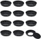 KEILEOHO 12 PCS 4 Inch Small Flan Tins, 10cm Mini Black Tart Pan with Loose Base, Round Fluted Quiche Tins for Baking, Cooking