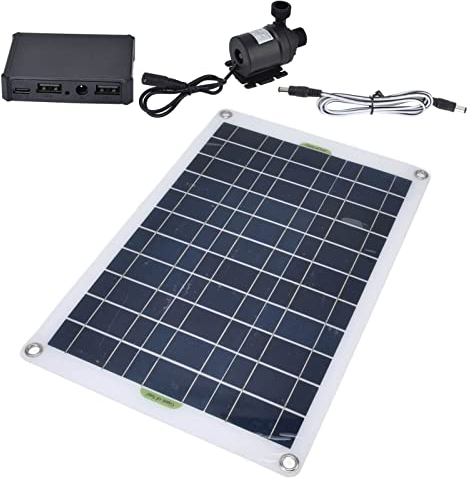 Bomba de Agua Solar Tnfeeon Bomba Solar para Estanque Jardines de Agua Estanques Kit de Bomba de Agua Solar 50W Panel 800Lh 12V DC de bajo Ruido Bomba de Estanque Solar de