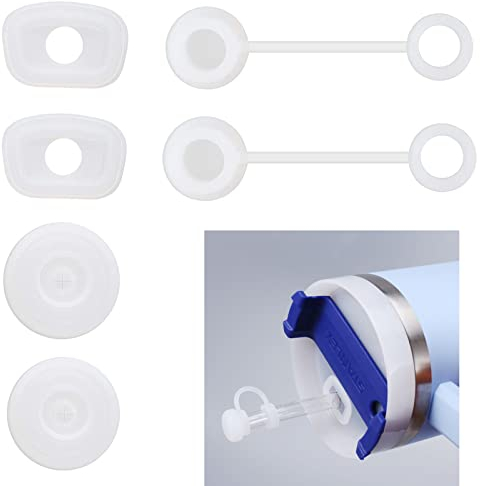 Spill Stopper Set for Stanley Cup 1.0 40oz / 30oz, 6pcs Silicone Leak Proof Straw Stopper Plug for Stanley Tumbler with Handle, With 2 Straw Cover Cap, 2 Lid Leak Stopper, 2 Anti Spill Stopper