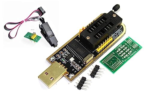 CH341A 24 25 Programmatore EEPROM BIOS flash USB seriale con software e driver + modulo adattatore clip SOIC8 SOP8