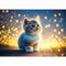 Rheskbecy Diamond Painting katze,DIY 5D Diamant Painting Katze und Glühwürmchen für Erwachsene,Home Wall Decor 40x50cm