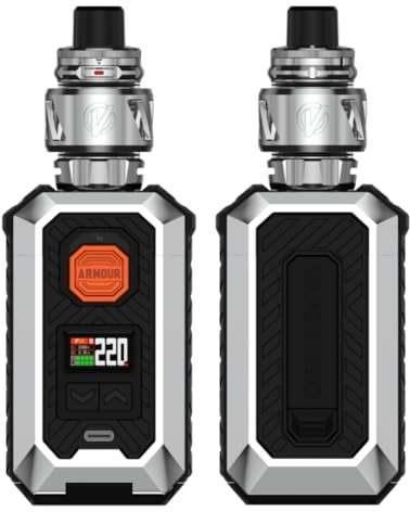 V-aporesso Armour Max Kit (Plata) 220 W Batería doble 18650/21700 [Batería no incluida] equipado con 6 ml Atomizador iTank T Tank Bobina GTi Coil 0,15/0,3ohm Vaporizador E-Cig Original - sin nicotina