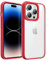 JETech Case for iPhone 14 Pro 6.1-Inch, Shockproof Phone Bumper Cover, Solid Color Matte TPU Frame, Anti-Scratch Clear Back (Red)