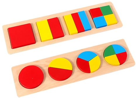 XJYHUE Geometrisches Puzzle, 2 Stück Holzpuzzle Steckpuzzle Board, Montessori Mehrere Form Holz Puzzle Für Baby Kleinkinder Kinder Lernspielzeug, Holzpuzzle Intelligenz Bunte Bausteine