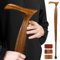 ispuoocti Gehstock aus Holz für Herren und Damen – Natürliches Massivholz, 3Gummifuß, Robust, mit Reisetasche – Ergonomische Gehstöcke für Senioren, Unisex- Spazierstock (Ebenholz)