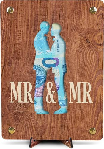Schwule Hochzeit - XL Geldgeschenk aus Holz inkl. Ständer | Hochzeit Schwul - Schwule Hochzeitskarte, Hochzeitsgeschenke Für Schwule, Geschenk Schwule Hochzeit, Mr & Mr Hochzeit,