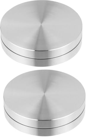 Luxshiny 2Pcs Aluminium Alloy Cake Turntable Bearings - Smooth Rotating Base for Glass Dining Table, Easy to Clean, 1.49x1.49x0.47in