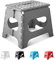 KEPLIN 11 Inch Heavy Duty Folding Step Stool | Non-Slip Foldable Footstool for Toddlers, Children & Adults | Portable, Lightweight Plastic Footstep w/Carrying Handle for Indoor or Outdoor (Grey)