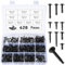 420 Pz M4.2 M4.8 Viti Autofilettanti, Viti a Testa Phillips, Viti Autoperforanti, Kit Assortimento di Viti a Testa Wafer Croce Nera, Viti per Lamiera Legno, Plastica, Metallo