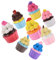 Anneome 8pcs Resin Accessories Mini Cakes Refrigerator Accessories Simulation Cake Keychain Pendants Key Fob Cupcake Fridge Magnets Keychain Accessories DIY Crafts Ornaments DIY Charms