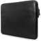 Casemade Housse en cuir véritable pour ordinateur portable / pochette intérieure zippée et doublure en laine compatible avec Apple MacBook, HP, Dell, Asus, Levovo (16 pouces - Noir)