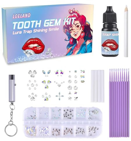 Gemas Dentales Tooth Gems Kit Gemas Dentales,Kit de Gemas Dentales DIY Juego de Decoración Dientes Joyería Rhinestone Dental Kit Gemas Dentales Tooth Gems Kit con 124 Gemas Dentales