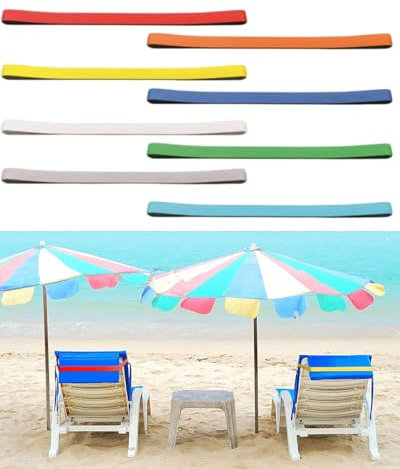 QLEUIFT 8 Stück Strandtuchhalter Clips, Dehnbar Handtuchbänder für Strandkörbe Bunte Handtuchbänder Strand für Strandkörbe Pool-Schwimmurlaub Strandzubehör, Mehrfarbig