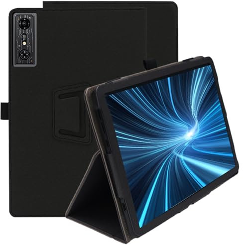 Haofun Funda Compatible con REDMAGIC Nova, Smart Cover PU Protecto con Soporte Multiángulo, Trasera Mate Ultra Delgada Anti-Caída Case Carcasa con Correa para la Muñeca (Negro)
