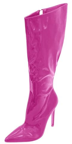 Genérico Stivali Donna Inverno Alti Ideali Per Ottono-Inverno Lussuoso Sopra Il Ginocchio Con Tacchi Stivali Alti Per Le Donne Casual Equitazione Stivali, rosa caldo, 41 EU