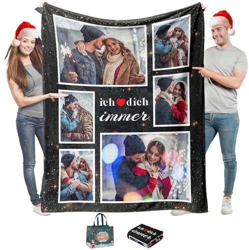 Easycosy Personalisierte Decke mit Foto aus 280g/m² Flanell, dickere Foto Decke selbst gestalten Kuscheldecke Fotodecke - personalisiertes Muttertagsgeschenk für Mama, Oma, Frauen zum Muttertag