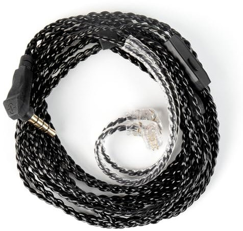 KZ ZS10 PRO 2M IEM Cable in Ear Monitor Cable for ZS10 PRO/ZS10 PRO X/EDX PRO/Castor/ZSN PRO/ZSN PRO X/ES4/ZSR//ZS10 PRO 2/ZS12 PRO X (3.5mm with Mic, QDC)
