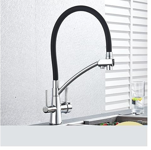 Rubinetto da cucina ad acqua filtrata 2 in 1 tiro a lavandino per acqua pura per il ponte cucina del rubinetto di miscelazione calda e fredda (Chrome A)