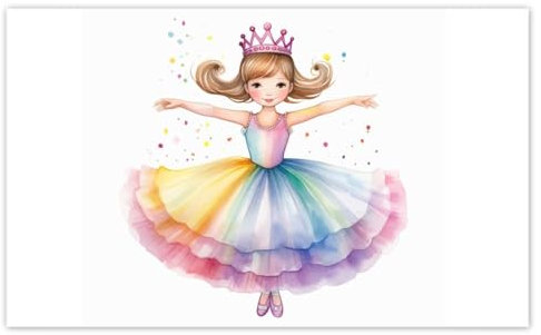 H10528Z_TV5BE Papier peint intissé Motif jolie princesse dans une robe colorée 416 x 254 cm