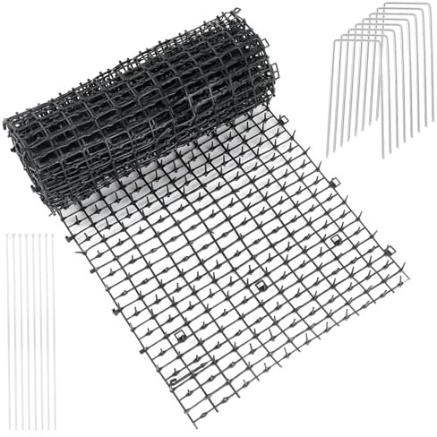 XHYASD Rejilla Anti Gatos 30 x 200 cm, Alfombra de Plástico Repelente para Gatos, Alfombra Protectora para Jardín con 8 Picos para Perros, Gatos y Animales Salvajes (Negro)