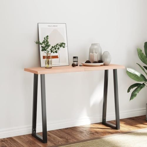 HEFZGDB Tischplatte 120x40x(2-4) cm Massivholz Unbehandelt Baumkante Waschtischplatte Arbeitsplatte Schreibtischplatte Esstisch für Büro Konferenzraum Küche Studienraum