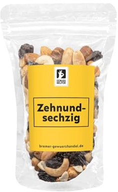 Bremer Gewürzhandel GeNUSSmischung Zehnundsechzig,Nussmix, Studentenfutter mit Spruch, 175g