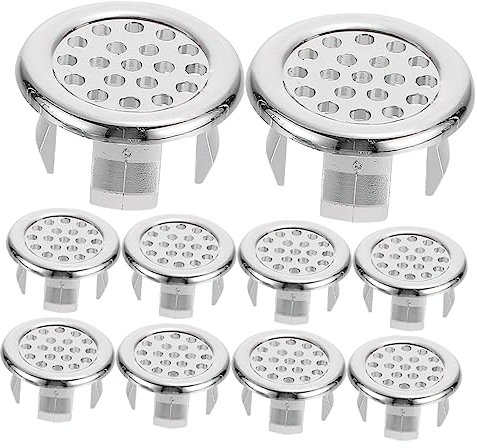 LIFKOME Set Da 10 Pezzi Coperchi Di Scarico Troppo Pieno Per Lavabo Bagno e Cucina, Anelli in Rete in Ceramica Antiruggine Per Copertura Foro e Accessori Lavello Decorativi