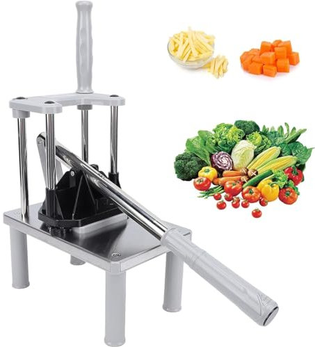 Commercial Vegetable Chopper, French Fry Cutter, Potato Dicer Chopper with Ergonomic Handle and Replacement Blades, Wedge Slice Fruit Chopper for Potato Tomato Cucumbers Carrots Home Kitchen
