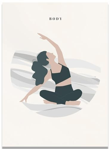 WDHBI HEKA Pilates Yoga Prints Yoga Canvas Painting Modern Style Poster Girl Yoga Movement Exhibition Wall Art Home Decor Picture 40x60cmx1 No Frame