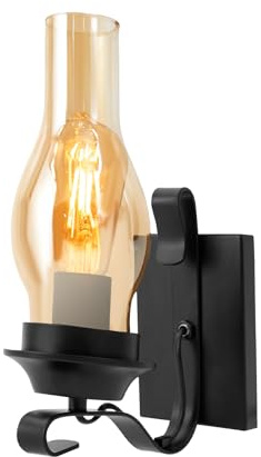 Ecoggeder Wandlampe Retro Wandbeleuchtung Flurlampe 60W Vintage Wandleuchte Bettlampe Metall Glas E27 Fassung Wandstrahler Industrielle Wandlicht für Restaurant, Gang, Korridor, Eingang, Bar, Cafe