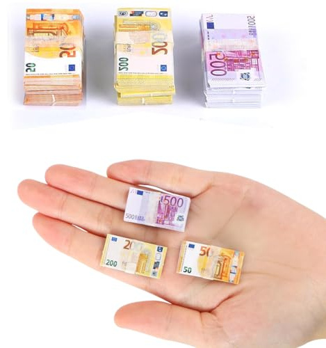 KEWUF 240 Pièces Billets et Pièces d'Argent Factices, Argent de Jeu pour Enfants, Faux Euros pour Enfants, Accessoires de Jeu de Rôle et Fêtes