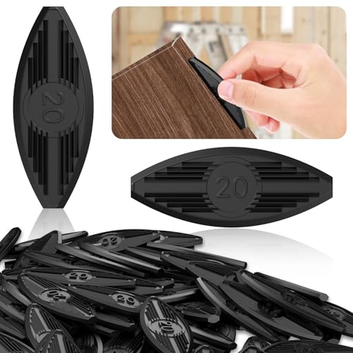 100 Pcs Plastic Biscuit Joiners, Self-Clamping Plate Joiner Clips, Black Biscuit Joiner Connectors for Woodworking, Composite Decking, Door Frames & Furniture Assembly