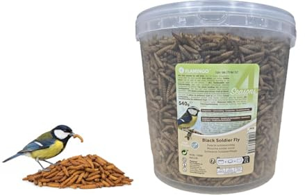 Alimento para Aves Silvestres - Gusanos de la harina Secos Flamingo - 540 g - Fuente Natural de proteínas