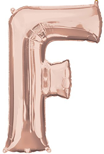 amscan 3656901 Supershape Letter 'F' Rose Gold